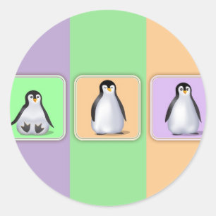 Adesivo Redondo Baby Penguins