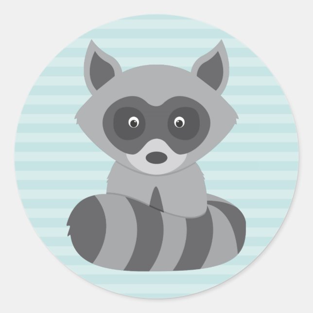Adesivo Redondo Baby Raccoon (Frente)