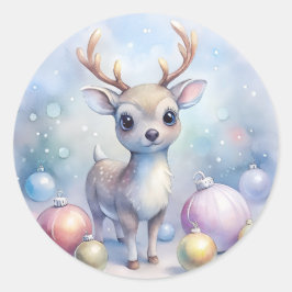 Adesivo Redondo Baby Reindeer Christmas