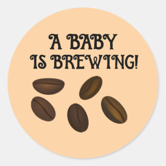 ADESIVO REDONDO BABY SHOWER COFFEE BEANS STICKERS