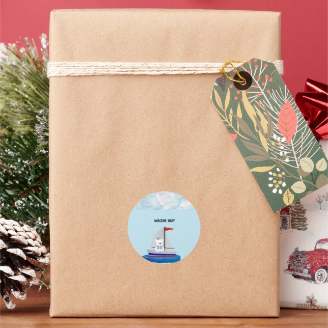 Adesivo Redondo Baby Shower Sticker (Feriado)