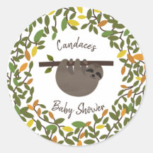 Baby Sloth Autumn Greenery Chá de fraldas