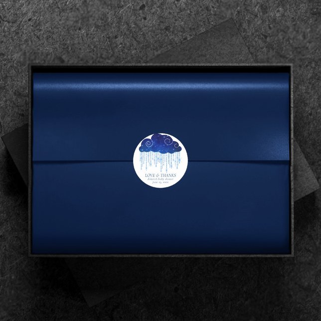 Adesivo Redondo Baby Sprinkle Classic Blue | Chá Legal Obrigado (Criador carregado)