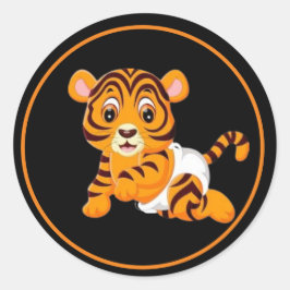 Adesivo Redondo Baby Tiger com Fralda