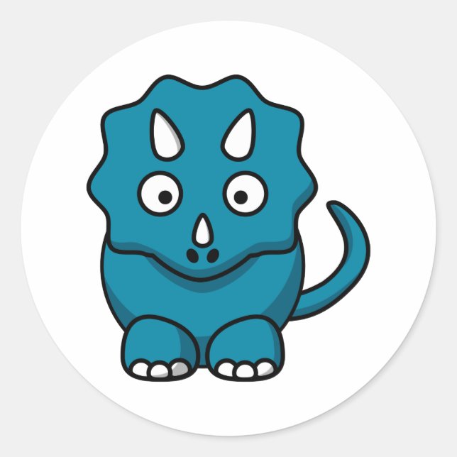 Adesivo Redondo Baby Triceratops (Frente)