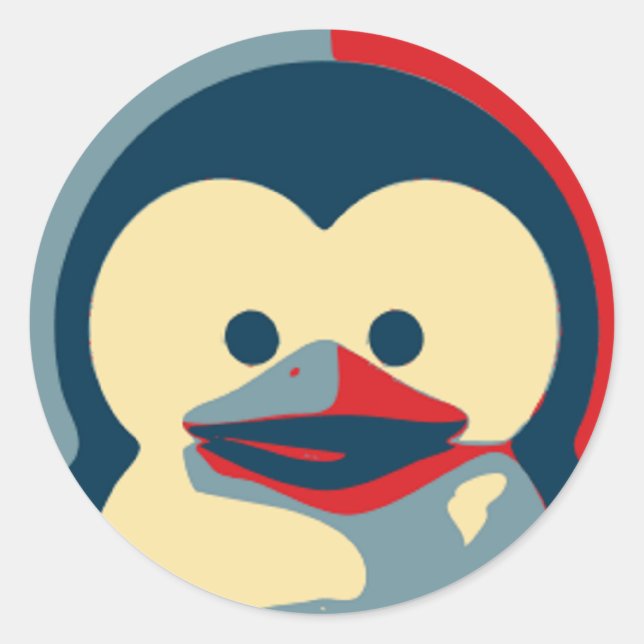 Adesivo Redondo Baby Tux Linux (Frente)