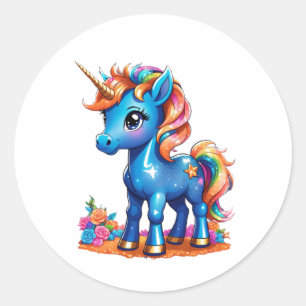 Adesivo Redondo Baby unicorn