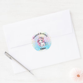 Adesivo Redondo Baby Unicorn stickers