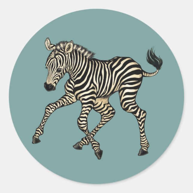 Adesivo Redondo Baby Zebra (Frente)