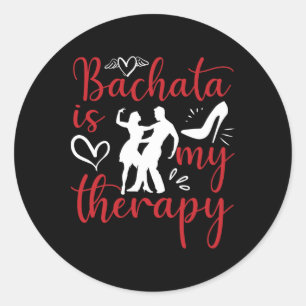 Adesivo Redondo Bachata Dança É Minha Terapia Latim Bachater