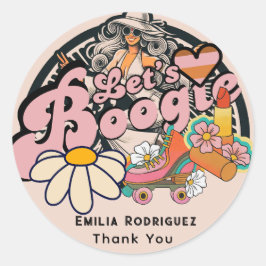 Adesivo Redondo Bachelorette Bridal com Dança de Disco Boogie dos 