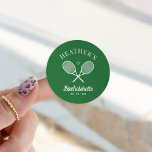 Adesivo Redondo Bachelorette de Tênis de Último Swing Corresponden<br><div class="desc">Bela festa de Tênis. Parte de uma coleção inteira!</div>