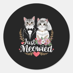 Adesivo Redondo Bachelorette Festa de casamento Noiva Cats Apenas