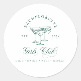 Adesivo Redondo Bachelorette Girl's Club Round Sticker