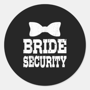 Adesivo Redondo Bachelorette Noiva Segurança Crianças Engraçadas P