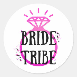 Adesivo Redondo Bachelorette Ring Bride do Festa Rosa Hen