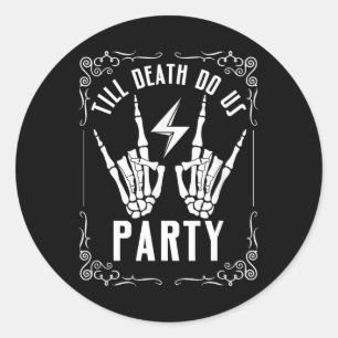 Adesivo Redondo Bachelorette Till Death Nos Party Skeleton Hand