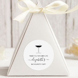 Adesivo Redondo Bachelorreia De Vidro De Coupe De Champanhe