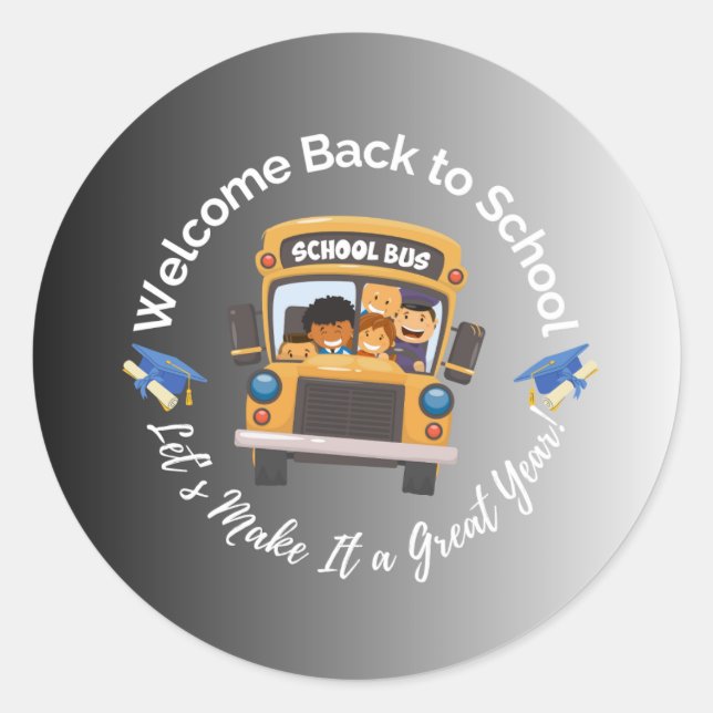 Adesivo Redondo Back to School – Chalkboard Style (Frente)