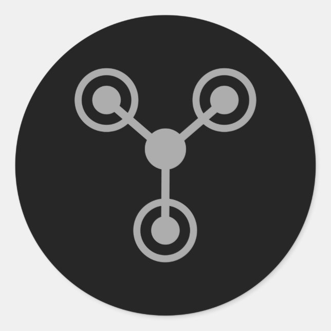 Adesivo Redondo Back to the 80's by Time Travel Machine (Frente)