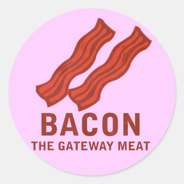 Adesivo Redondo Bacon, A Carne Do Gateway (Frente)