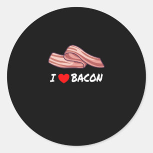 Adesivo Redondo BACON amo Bacon Funny Bacon
