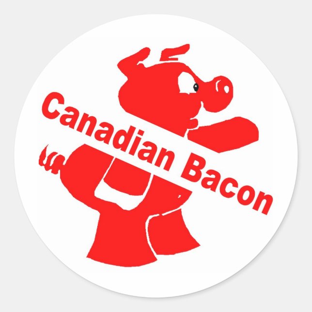 Adesivo Redondo Bacon canadense (Frente)