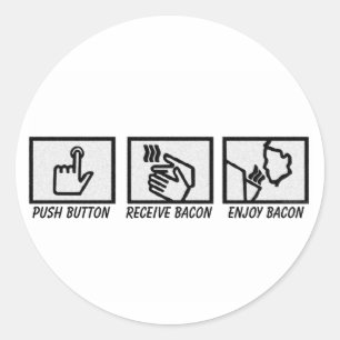 Adesivo Redondo Bacon da tecla