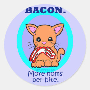 Adesivo Redondo Bacon: Mais noms por o gato da mordida