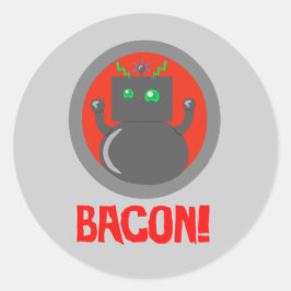 Adesivo Redondo Bacon Robot
