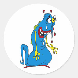 Adesivo Redondo Bactéria azul