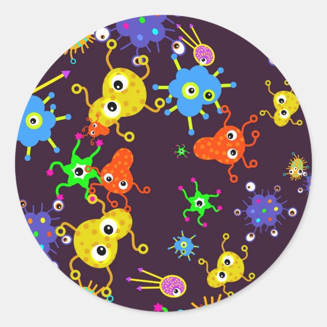 Adesivo Redondo Bacteria Wallpaper (Frente)