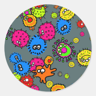 Adesivo Redondo Bacteria Wallpaper