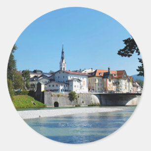 Adesivo Redondo Bad Tolz, fotografia cênica da Alemanha,