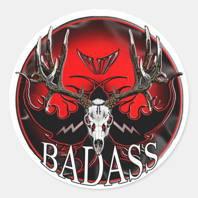 Adesivo Redondo Badass (Frente)