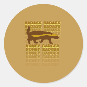 Adesivo Redondo Badass Honey Badger
