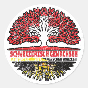 Adesivo Redondo Baden-Württemberg Schweizer Schweiz Baum