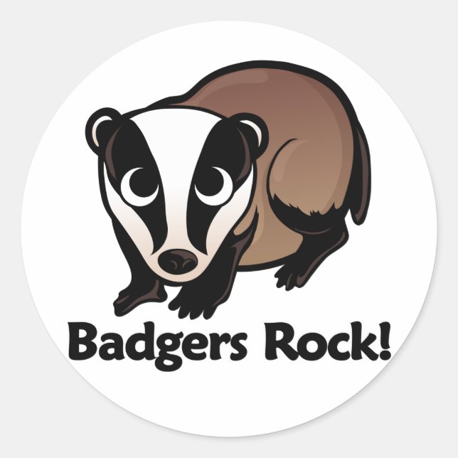Adesivo Redondo Badgers Rock! (Frente)