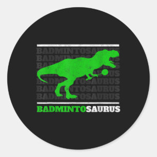 Adesivo Redondo Badminto Saurus Rex Birdie Shuttle Dino Badminton