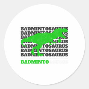Adesivo Redondo Badminto Saurus Rex Birdie Shuttle Dino Badminton