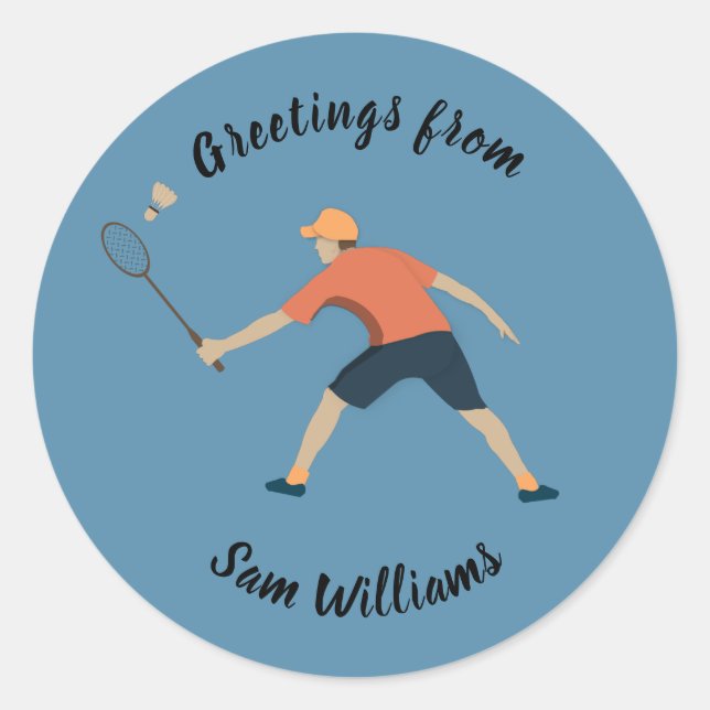 Adesivo Redondo Badminton (Frente)