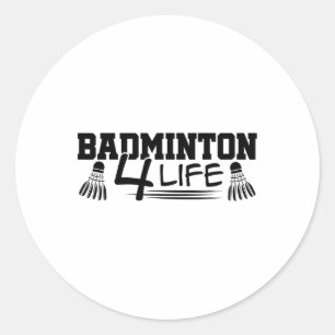 Adesivo Redondo Badminton 4 Life Graphic Badminton Player Shuttle