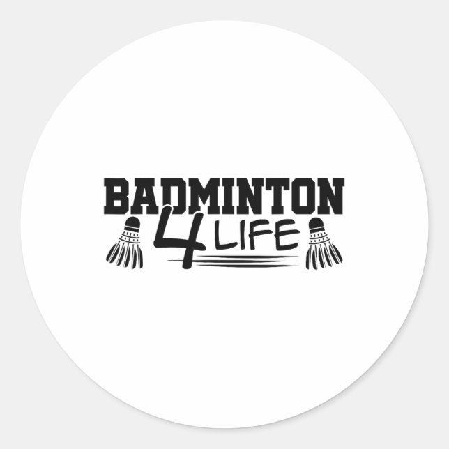 Adesivo Redondo Badminton 4 Life Graphic Badminton Player Shuttle (Frente)