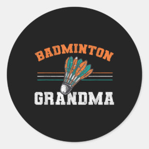 Adesivo Redondo Badminton Avó Avó Birdie Mulheres Badmint