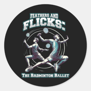 Adesivo Redondo Badminton Ballet - Penas E Flicks Badminton