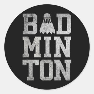 Adesivo Redondo Badminton Birdies Shuttle Badminton Players E Lo