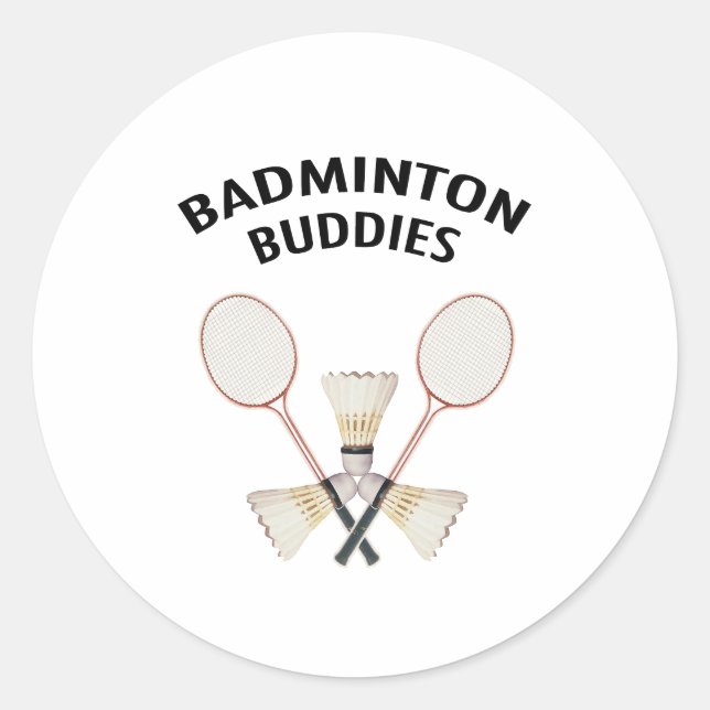 Adesivo Redondo Badminton Buddies (Frente)