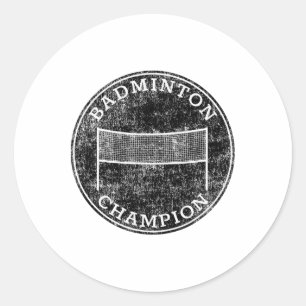Adesivo Redondo Badminton Champion Competitive Family Backyard Spo