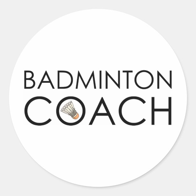 Adesivo Redondo Badminton Coach (Frente)