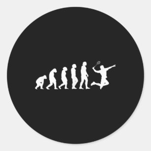 Adesivo Redondo Badminton da Evolução do Esporte